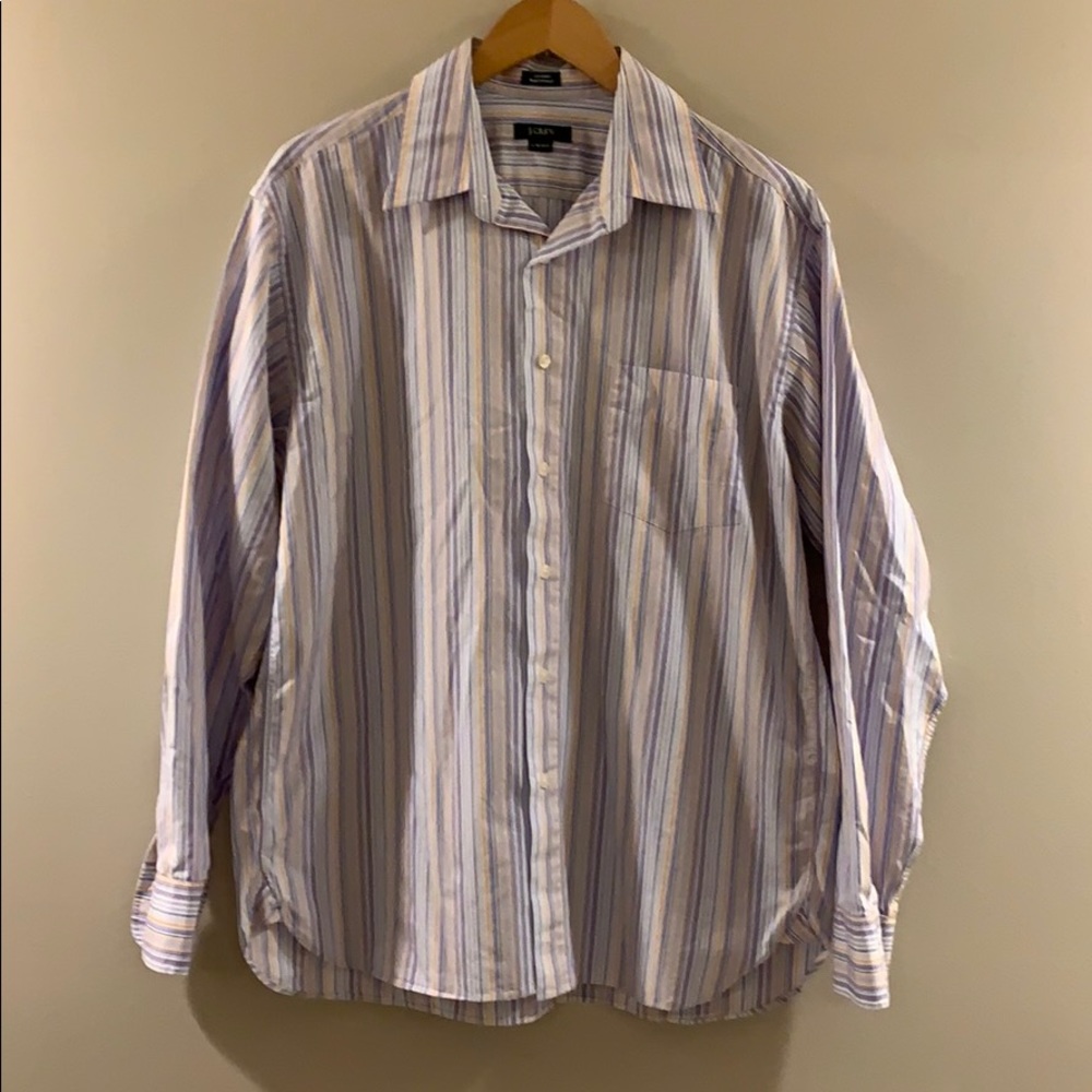 J. Crew L/S Button Up Striped Shirt L (16-16.5)
